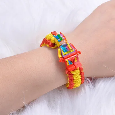 Disney Anime Toy Story 4 Marvel Buzz Lightyear Bracelet Building Blocks Action Figure Toy Woody Spiderman Bracelet Kid Gift Toys - Цвет: 06