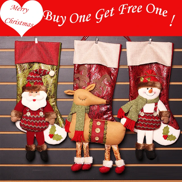 buy one get one free christmas decoration large christmas stockings socks gift bags for kids old - Large Christmas Stockings buy one get one free christmas decoration large christmas stockings socks gift bags for kids old - Large Christmas Stockings