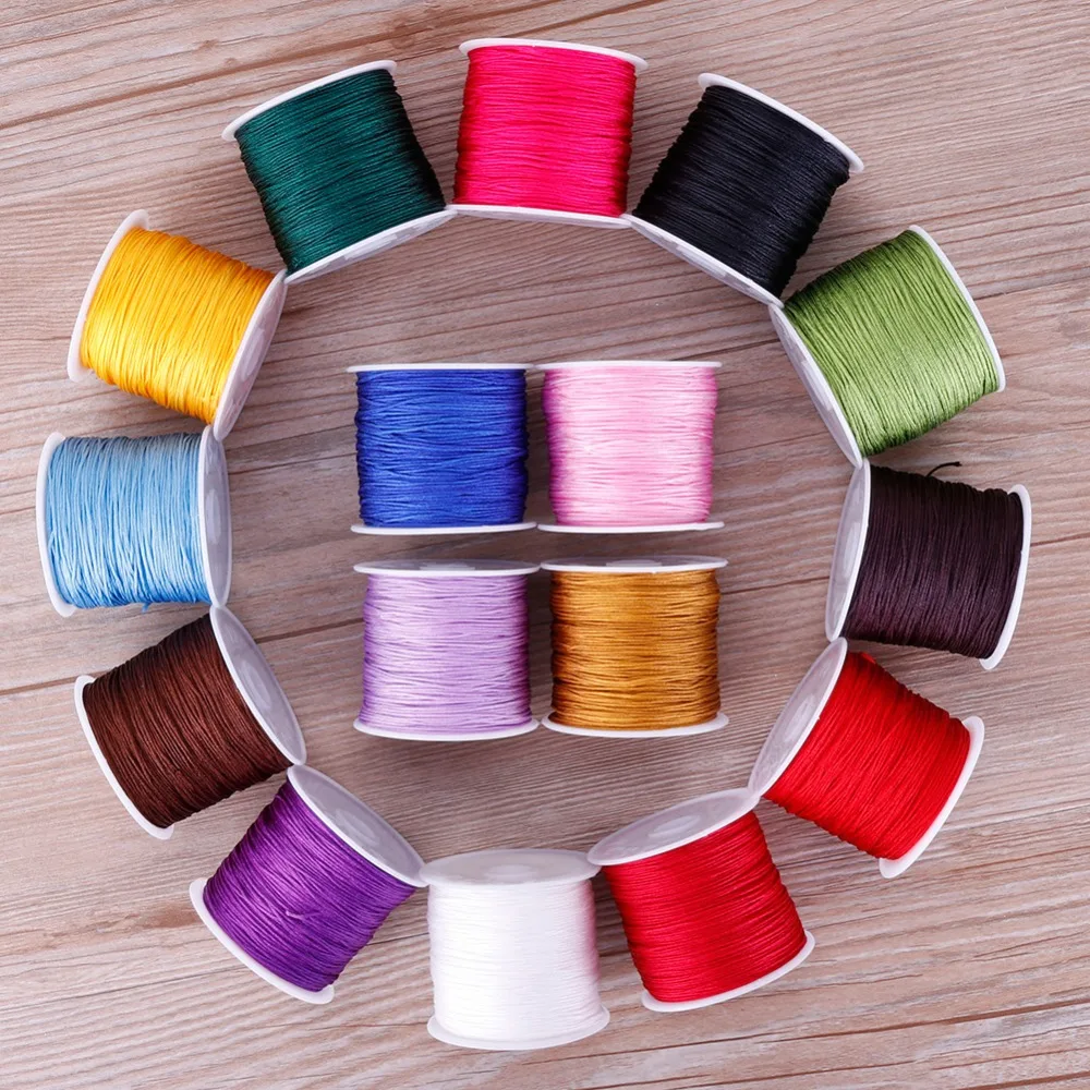 

45M/Roll Practical Colorful 0.8mm Rope Cord Crystal String For Jewelry Making Beading Bracelet Wire String #255733