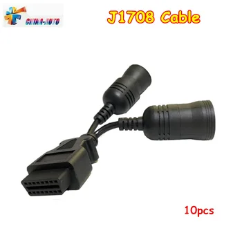 

10PCS DHL Free Car Connectors Truck Y Cable OBD2 16pin Female To J1708 6pin/ J1939 9pin J1962F To J1708/J1939 OBDII Cable