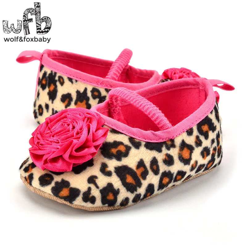 

Retail First Walkers Soft Bottom Antiskid casual shoes Leopard flower fashion baby Shoes Newborn infant Toddler