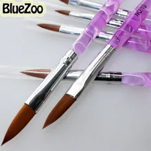 BlueZoo 6pcs/pack Nail Brushes Set UV Gel Acrylic Pupple Nail Brush Pen For Nails Art Decoration Manicure Pedicure Tool