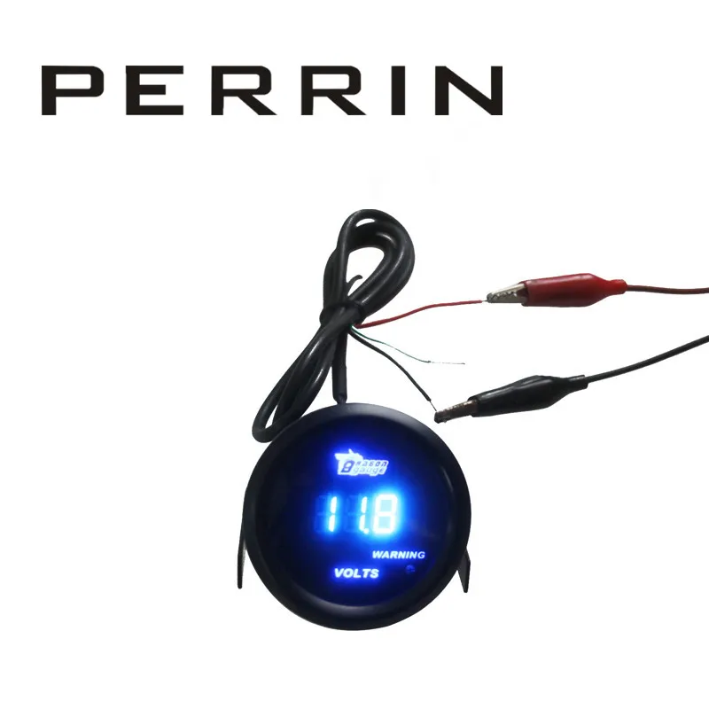 

52mm Black Shell blue LED backLight Auto Car motorcycle 12V voltage meter Volt gauge Measurement range 8-18V