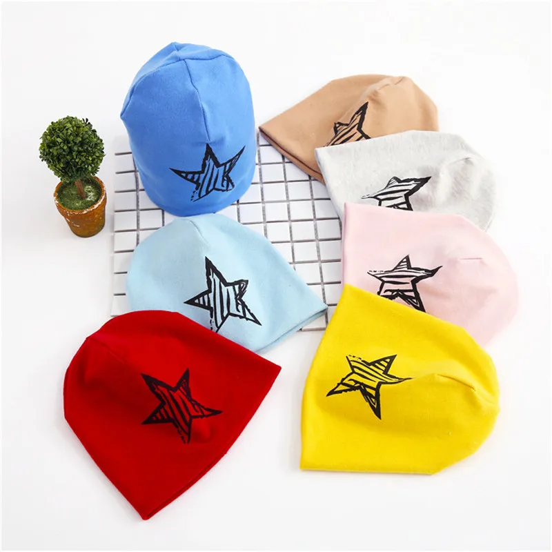 Шапка бини детская хлопковая эластичная милый головной убор для младенцев с