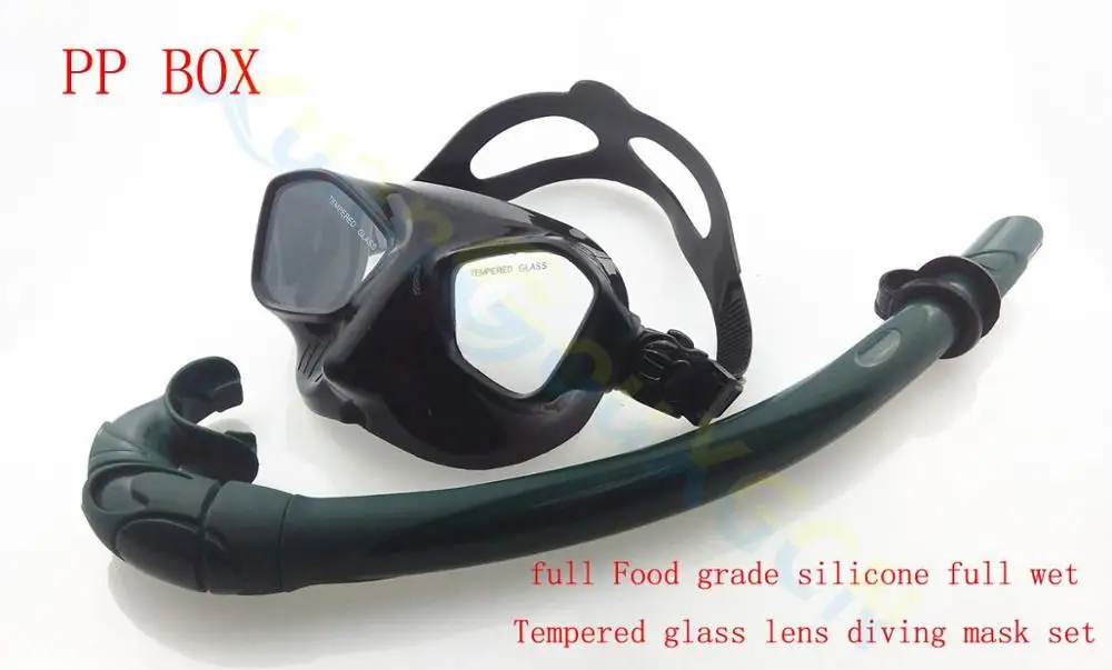 Инопланетянин Взрослый Дайвинг Оборудование Набор силиконовый Полный сухой трубка+ маска для дайвинга+ ПП коробка плавательные очки дыхательная трубка - Цвет: DivingMasksSetBlack