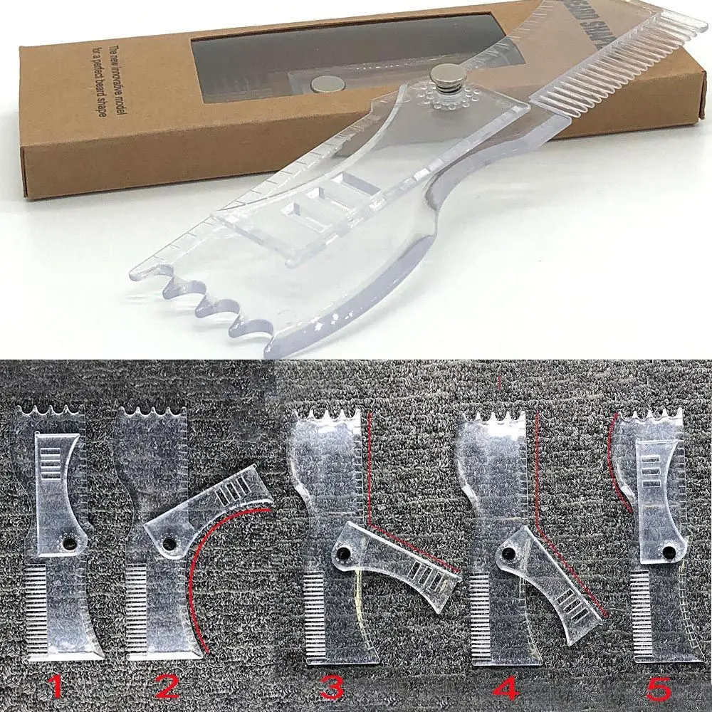 Вращающийся мужской гребень для придания формы бороде шаблон для укладки прозрачный трафарет для бороды Триммер для волос триммер для стрижки шаблон инструмент для укладки красоты