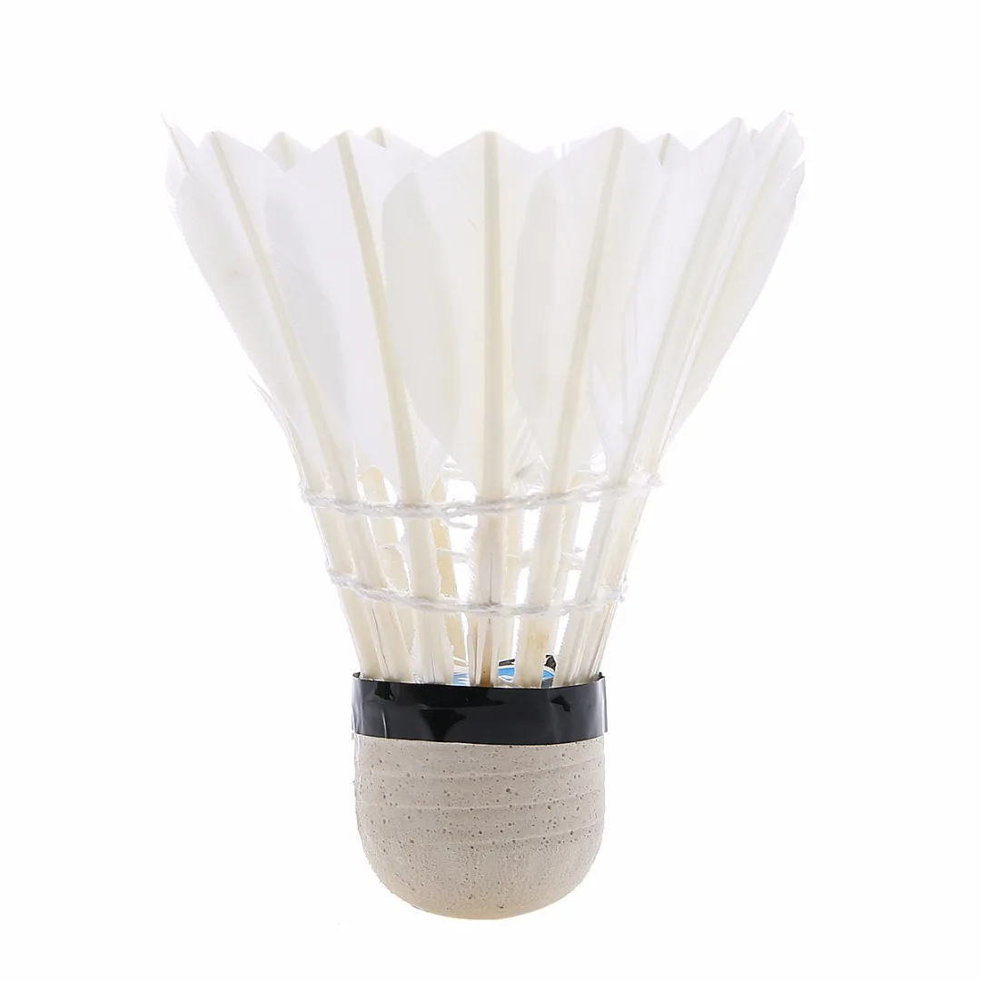 12Pcs/Lot Badminton Balls Goose Feather Shuttlecocks White For Training Game Outdoor Sports Badminton Accessories