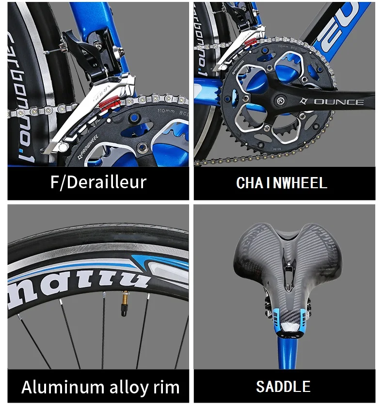 Perfect EUROBIKE 50CM Carbon Frame   700C Racing BicycleEurobike 18 Speed Road Bike 8