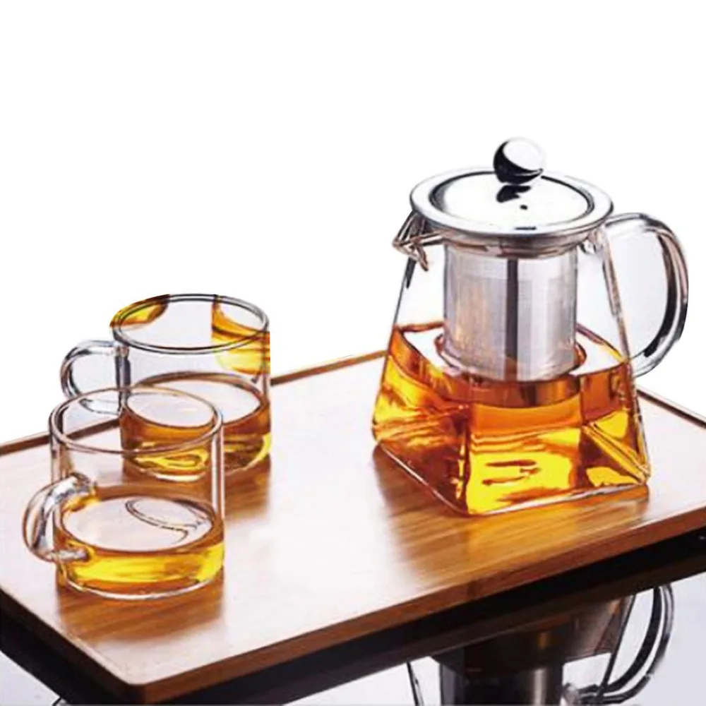 350 мл Прозрачный боросиликатный стеклянный чайник, Элегантная стеклянная чайная чашка, чайный горшок с ситечком для заварки из нержавеющей стали