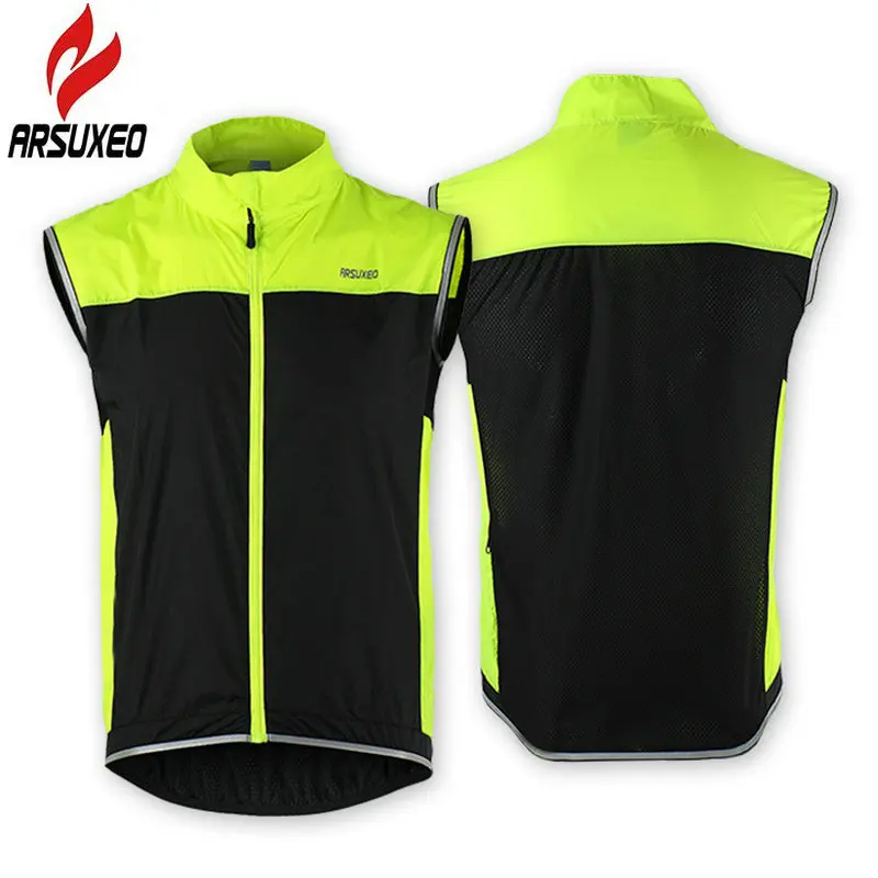 ARSUXED Men Cycling Jersey Sleeveless Breathable Windproof Sport