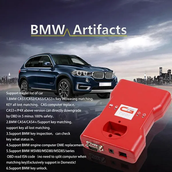 CGDI Prog MSV80 для BMW авто ключ программист для BMW CAS1/CAS2/CAS3/CAS3+/CAS4/CAS 4+ ISN FEM/BDC функция