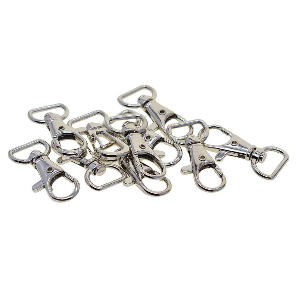 10 Pack Premium Metal Lobster Claw Clasps 360&deg; Swivel Trigger Snap Hooks 39x18mm for DIY Key Chains Key Rings Findings