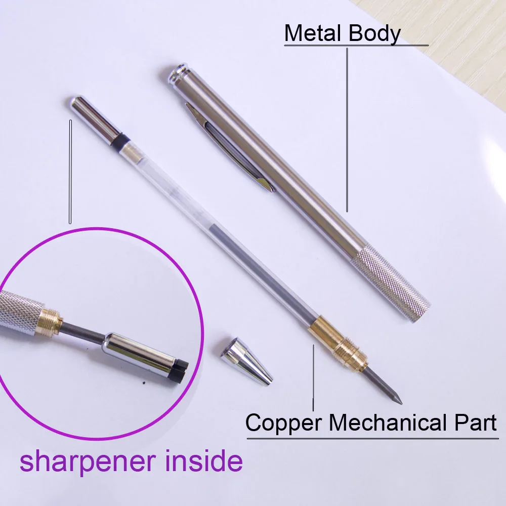 3,0 мм полностью металлические механические/автоматические карандаши, простой держатель, стальные офисные школьные принадлежности, канцелярские товары для рукоделия