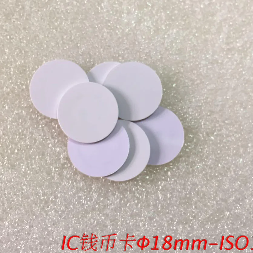 

13.56MHz ISO14443A Diameter 18mm Fudan F08 Coin cards RFID passive card RF tags 10pcs/Lot