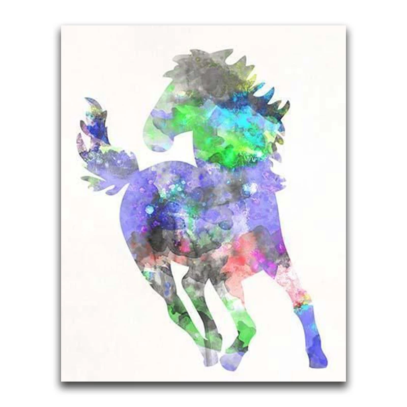 Full Square Diamond embroidery Animal Color Full Round Diamond painting Cross stitch horse DIY 3D Diamond mosaic Cartoon
