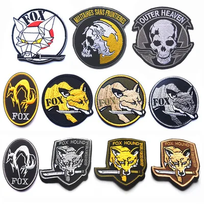 FOX HOUND embroidered patch for clothing Special ghost black Metal gear solid Borderless MGS patch backpack military jack patch