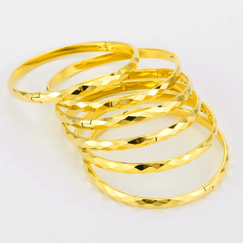 Браслет для женщин и мужчин 6 мм корейский золотой золотой|design gold bangles|gold banglegold