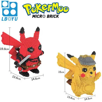 

BY Block Anime Pika and cosplay vampire pikachU Model Cartoon mirco size Building Bricks Educational Kids Toys Auction Figures