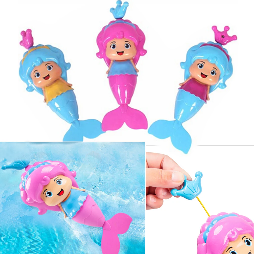 

Mermaid Clockwork Dabbling Bath Toy Baby Classic Swimming Wound Up Toy Water Wind Up Cartoon Educational Learning Toy