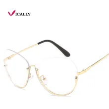 Новые модные очки Золотые полуочки оправа Брендовые женские очки прозрачные прозрачный объектив оттенки солнцезащитные очки