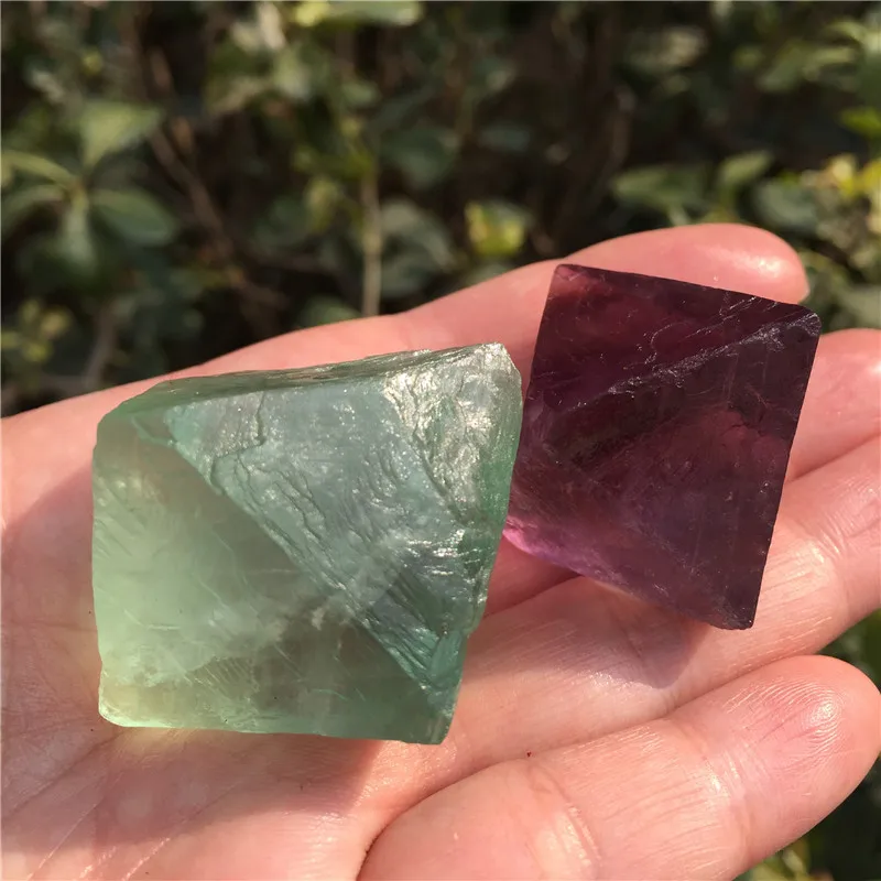2pcs Beautiful Natural Fluorite Crystal Octahedron Stone Raw Gemstone Specimen Minerals Healing Stone Home Decoration 2pcs Beautiful Natural Fluorite Crystal Octahedron Stone Raw Gemstone Specimen Minerals Healing Stone Home Decoration