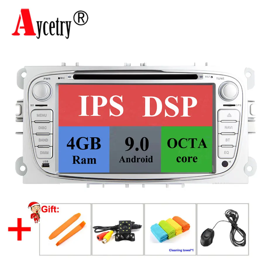 

4G+64G 8 CORE For FORD/Mondeo/S-MAX/C-MAX/Connect/Galaxy/FOCUS 2 Car dvd android 9 2 din auto radio multimedia GPS DSP IPS obd2