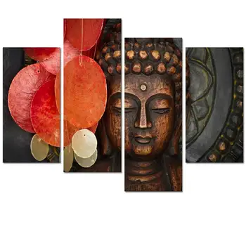 

Buddha Canvas Wall Art Wood Buddha Statue Canvas Prints Keep inner Peaceful Buddha Artwork for Living Room Yoga Room