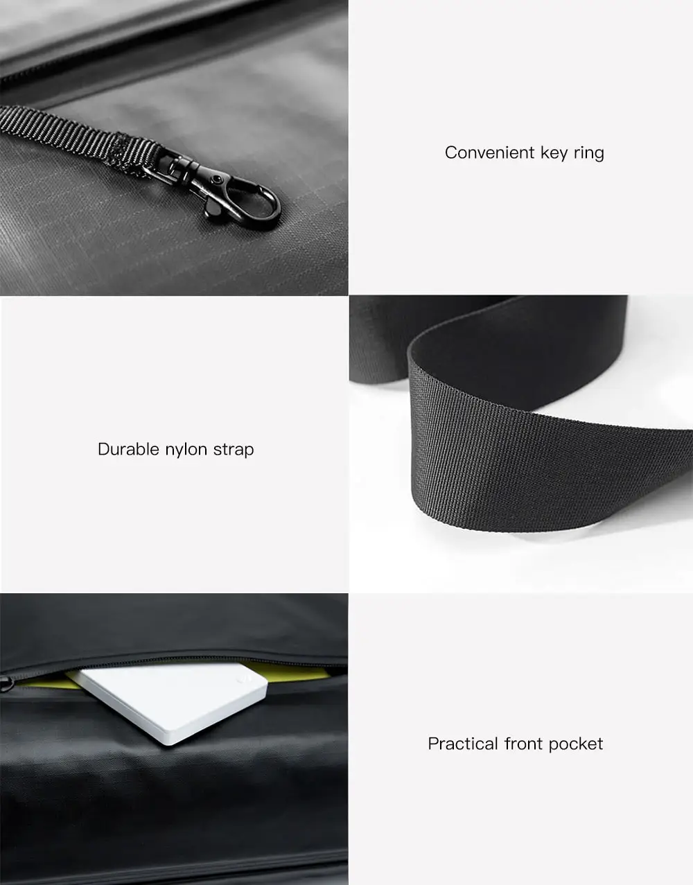 90fen Trendy Reflective Water-resistant Messenger Bag (8)