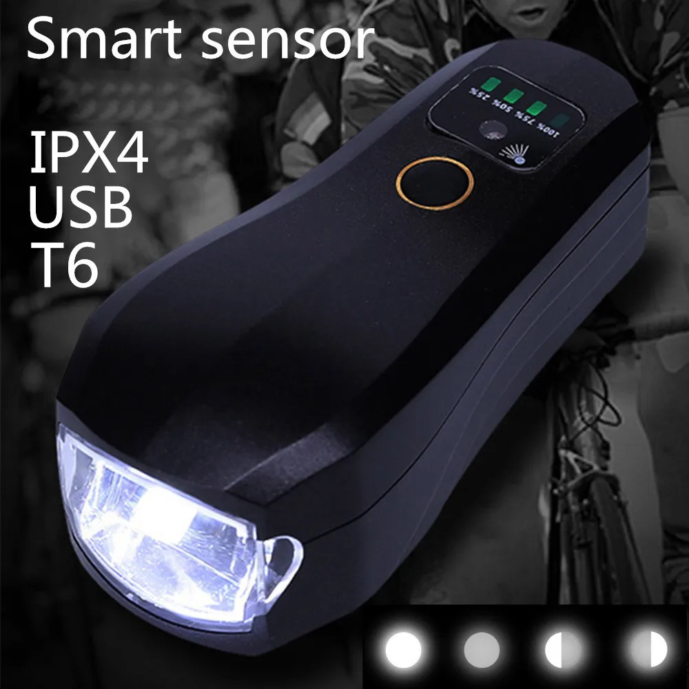 

USB Rechargeable Bike Light Induction Bike Headlight Cycling Safety Flashlight rechargeble LED bicycle light new A30