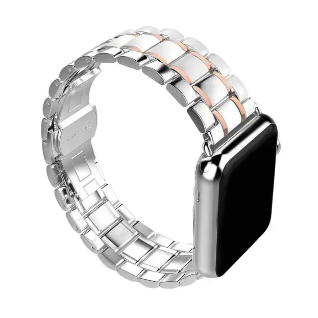 Для apple watch Series 1/2/3/4 полосы роскошные нержавеющая сталь браслет из звеньев из нержавеющей стали 38 мм 40 мм 42 мм 44 мм ремни