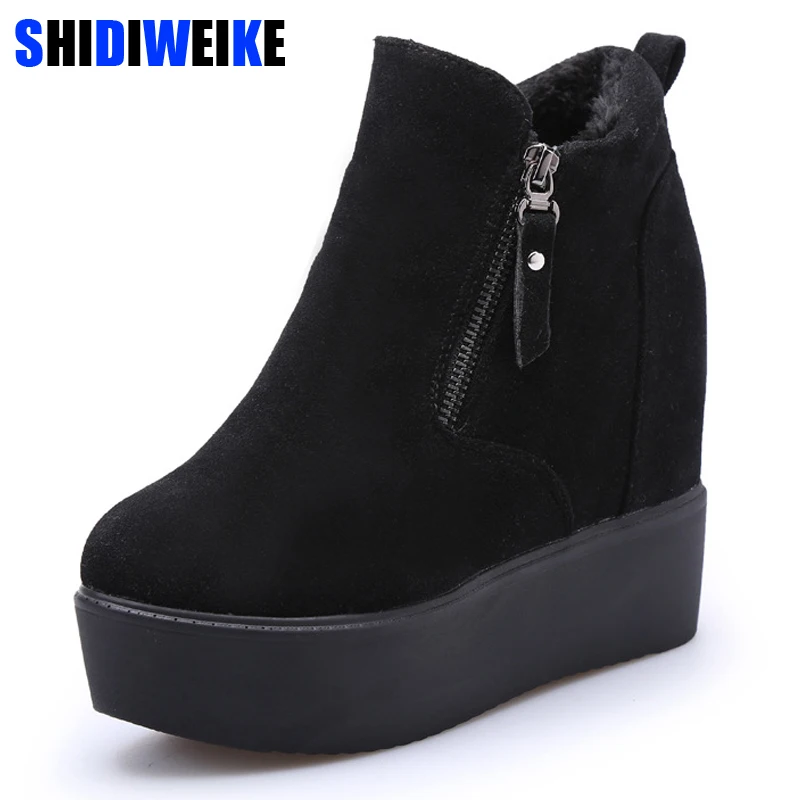 Najtaniej 2020 moda ciepłe damskie buty zimowe na platformie buty na zamek błyskawiczny damskie zimowe buty z futerkiem Ladie botki n231