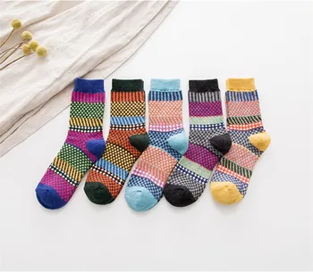 

Hipster Rabbit Wool Winter Woman Socks 10 pairs 2019 Fancy Luxury Tough Alpaca Warm Socks Harajuku Folk Style Blind Women Losers