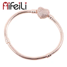 AIFEILI высокое качество цвет змея цепи Тонкий Браслет Fit Европейский Шарм для женщин DIY ювелирных изделий