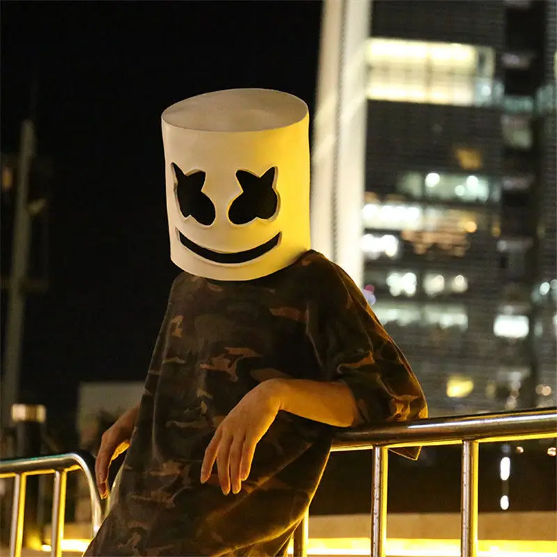 

DJ Marshmello Mask Full Face Cosplay Halloween Latex Masks Prop