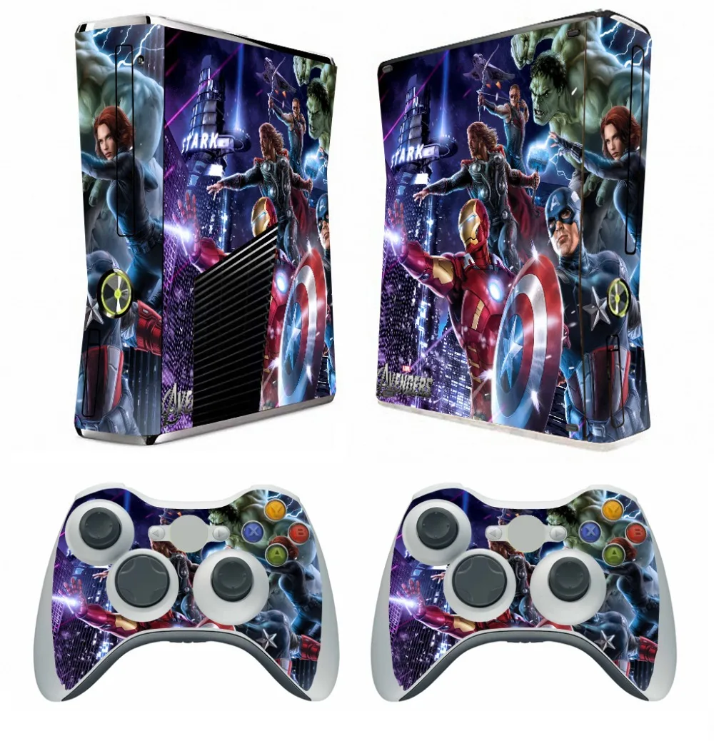 260 Avengers Vinyl Skin Sticker Protector for Microsoft Xbox 360 Slim