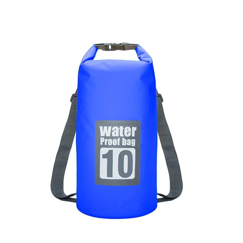 5L/10L/15L/20L Водонепроницаемый сухой мешок сумка для хранения сумка для плавания Каякинг каноэ Рыбалка двойные ремни - Цвет: 10L Dark Blue
