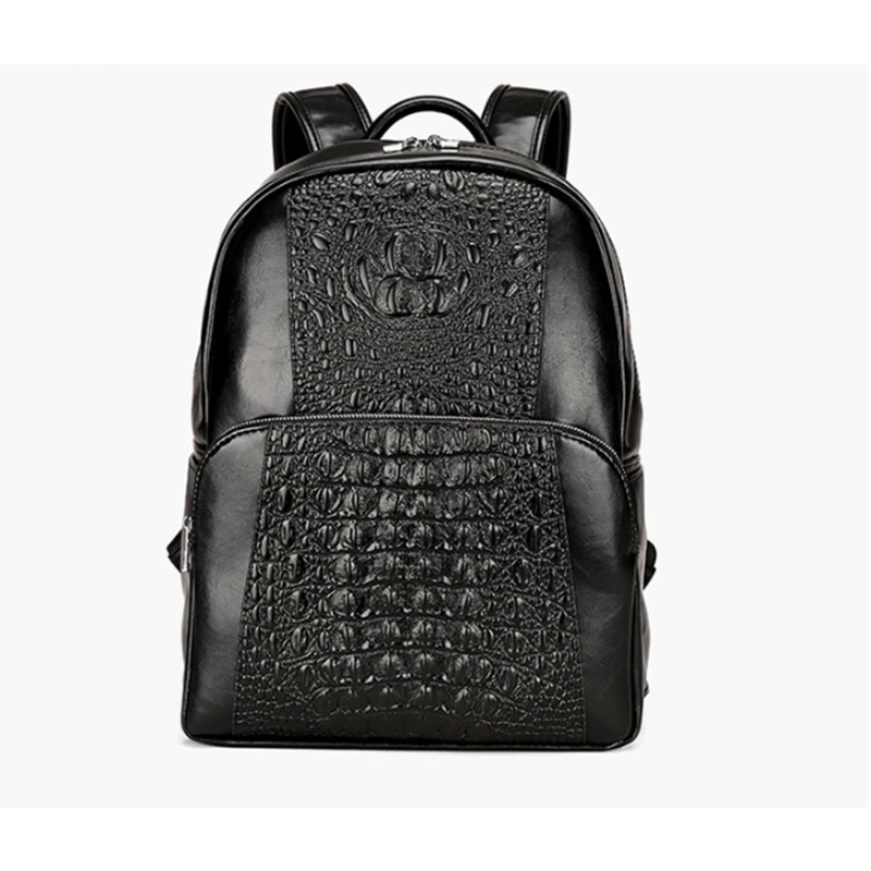 

Men Leather Backpack High Quality Youth Travel Rucksack School Book Bag Male Laptop Business bagpack mochila Shoulder Bag