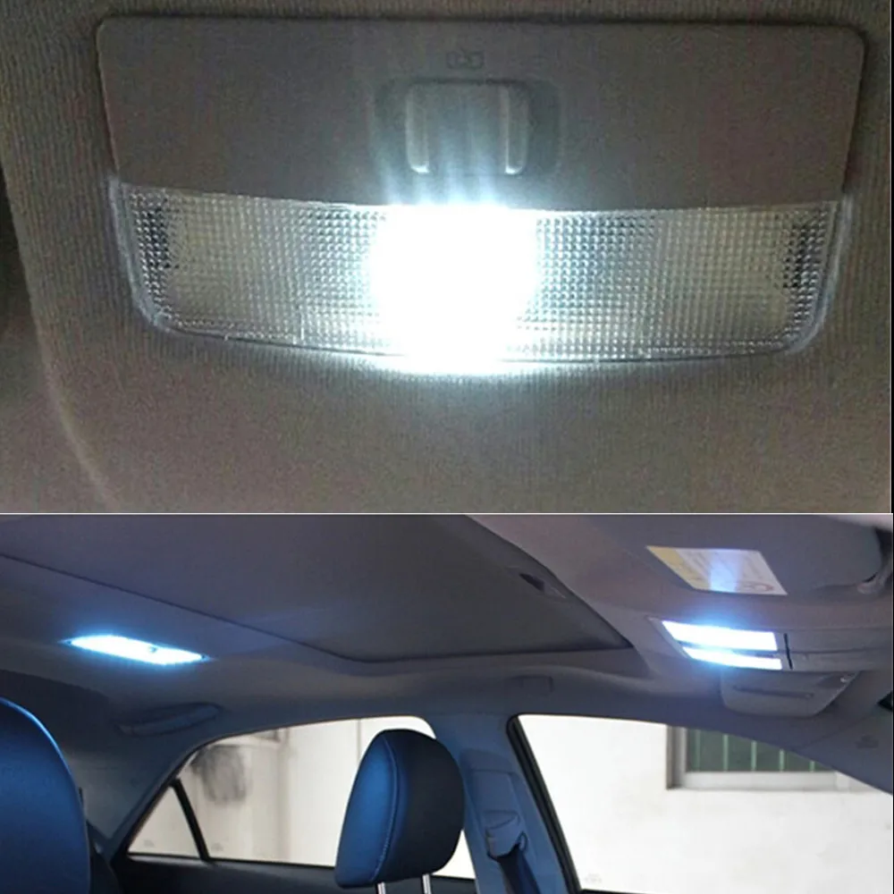 12v 7pcs LED interior light kit package for Skoda Fabia 2 2007 Dome+Rear +Trunk +Glove box