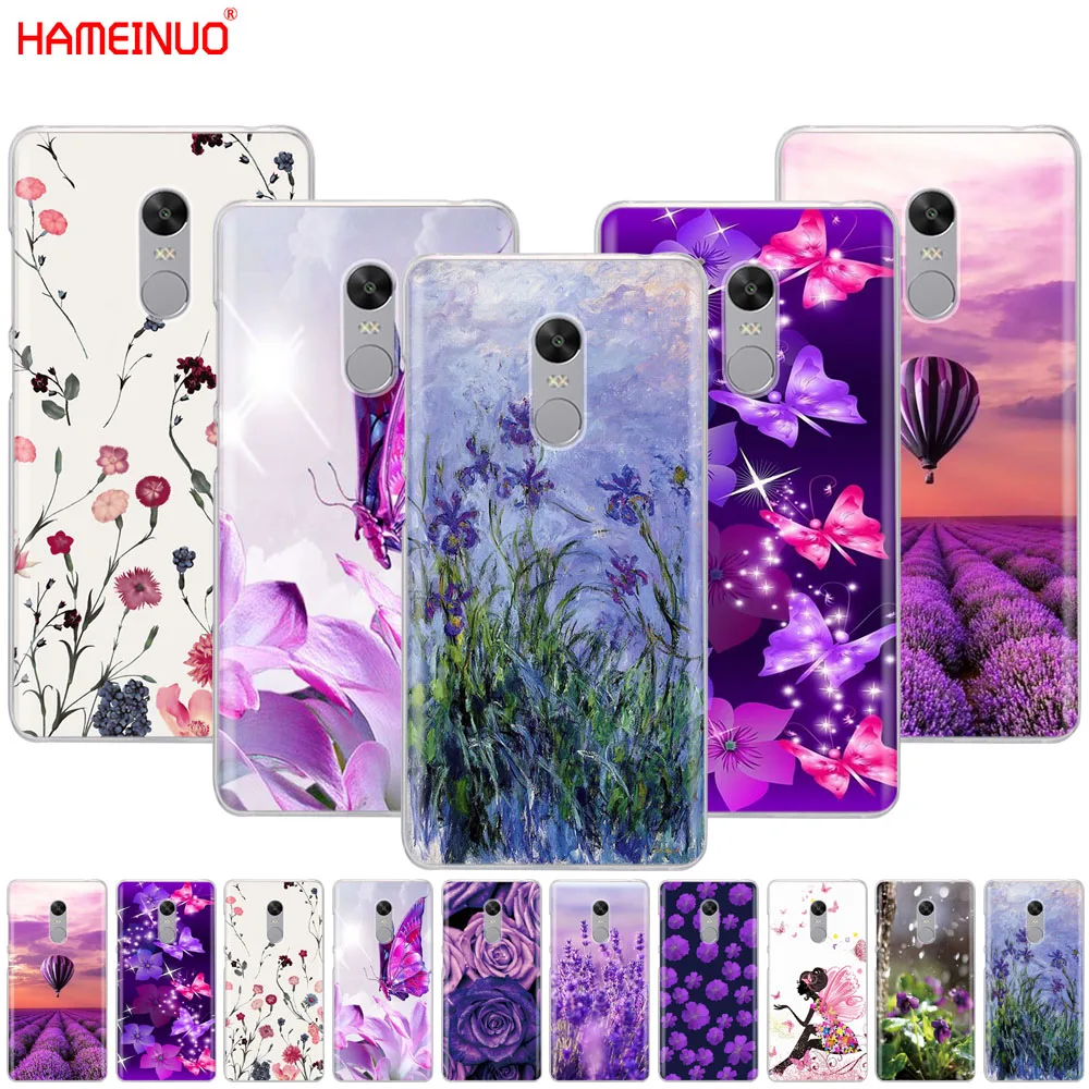

HAMEINUO Simple lavender Purple flowers design Cover phone Case for Xiaomi redmi 5 4 1 1s 2 3 3s pro PLUS redmi note 4 4X 4A 5A