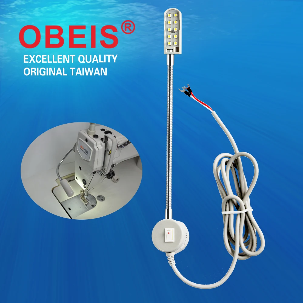 Obeis LED Sewing Machine Light Working Gooseneck Lamp 10 Leds Bulbs Lamp With Mounting