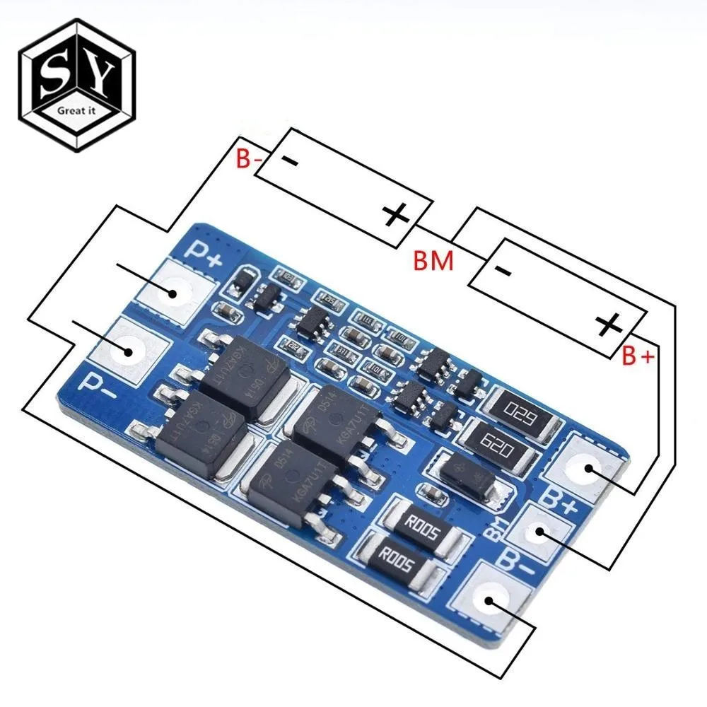 GREAT IT 2S 10A 7,4 V 18650 Защитная плата для литиевых батарей 8,4 V сбалансированная функция/Защита от перезаряда хорошая