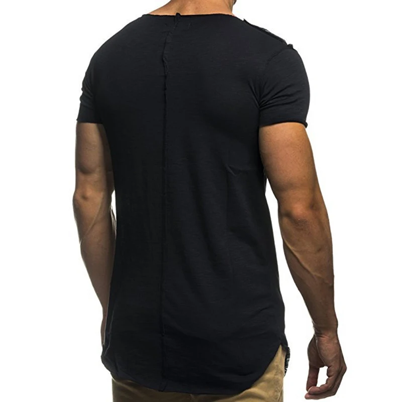 Повседневная мужская футболка Новая мужская летняя футболка с коротким рукавом и круглым вырезом для фитнеса плюс размер 3XL Slim Fit Топы футболки