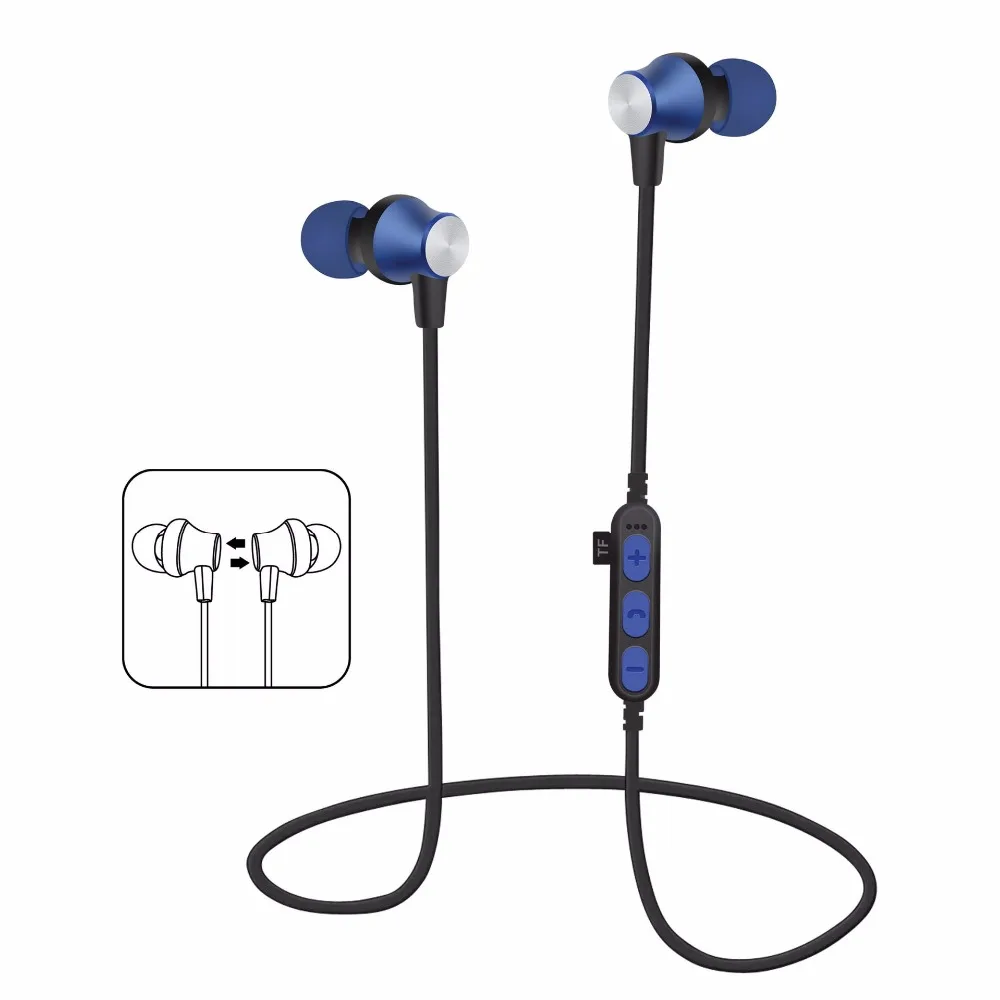 Newest LWHWZT T2 Wireless Headphone Bluetooth Earphone For Phone Neckband sport TF Bluetooth V5 0 for samsung galaxy s9 plus