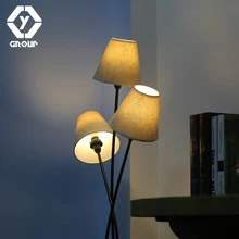 OYGROUP 3 головки современный торшер современный стильный элегантность в античной отделкой бежевый абажур освещение для гостиной