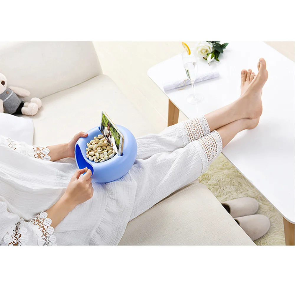 Creative Shape Lazy Snack Bowl Perfect For Layers Seeds Nuts And Dry Fruits Storage Box With Phone Holder For TV#20