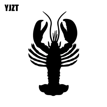 

YJZT 9*15CM Cartoon Claws Crayfish CRAB Personality Vinyl Car Window Sticker Decals Black/Silver S8-1607