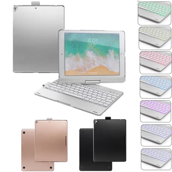 

For 2018 New iPad 2017 New iPad 9.7 iPad Pro iPad Air 2 1 Rotate 360 Degrees Design Tablet Case with USA BT wireless Keyboard