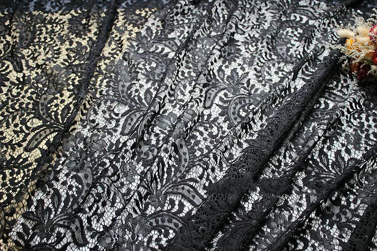 3 м/лот французская кружевная ткань для ресниц 65 см/150 см в ширину черно-белая кружевная отделка Diy одежда свадебное платье аксессуары для шитья