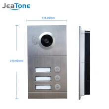 JeaTone Видео дверной телефон дверной звонок ИК камера 720P AHD высокое разрешение 3 кнопки вызова панель камера IP65 водонепроницаемый