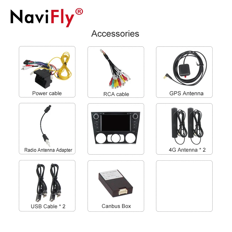Excellent NaviFly pure Android 7.1 Quad Core Car DVD Player GPS Navi for E90 E91 E92 E93 Audio Radio Stereo Head Unit Free Canbus 4